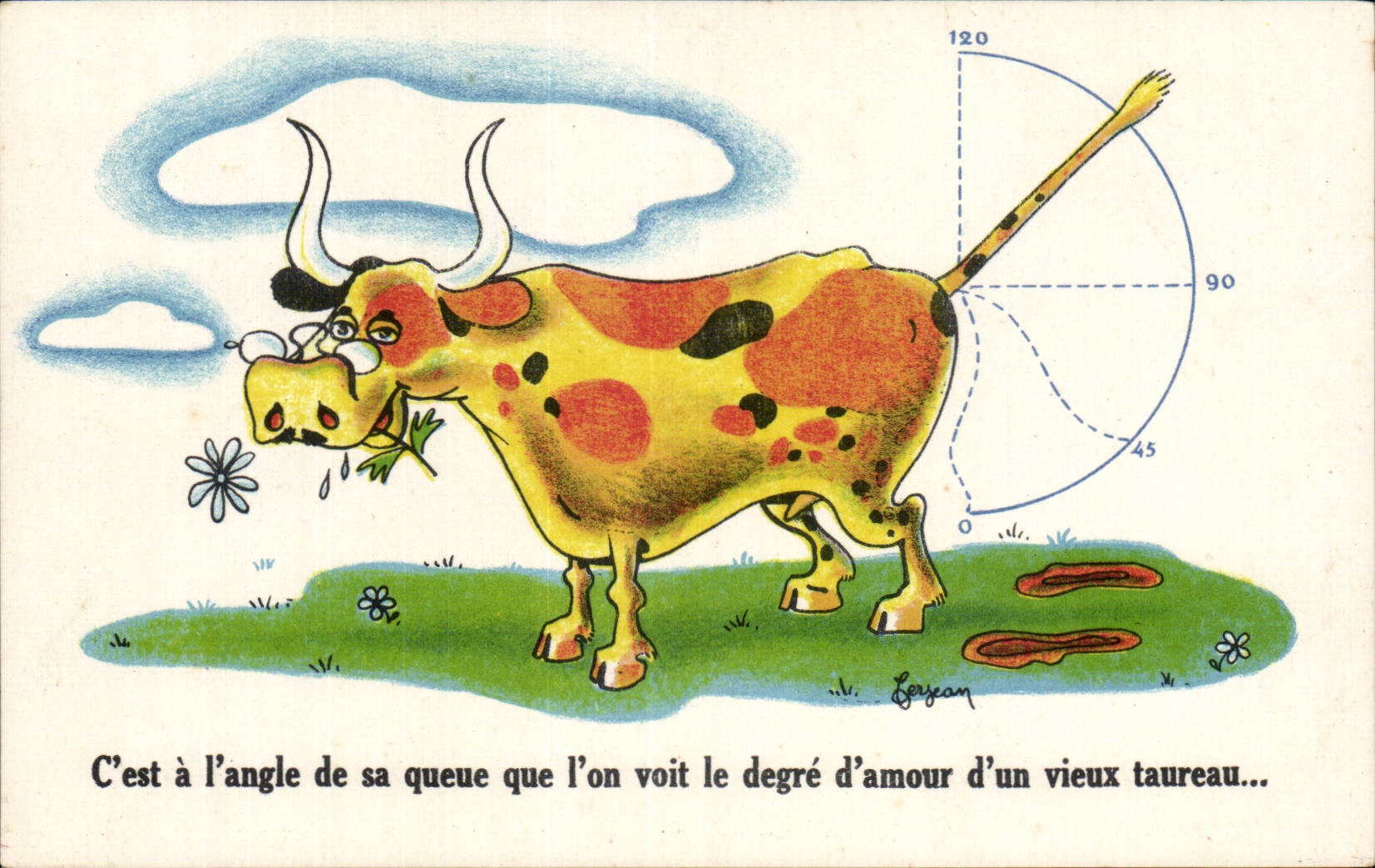CPA Humour Fantaisie Vache
