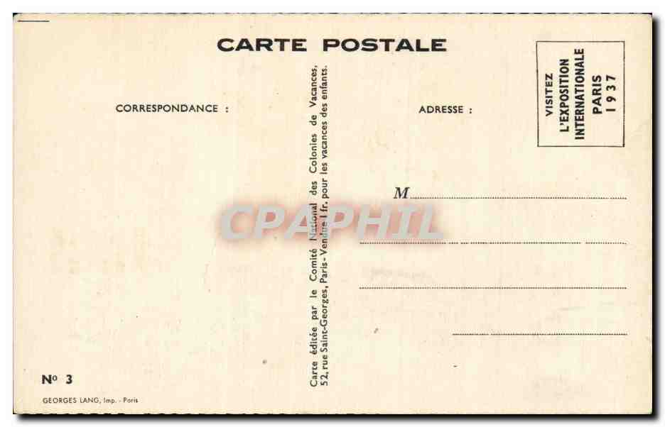CPA Enfants — Rückseite