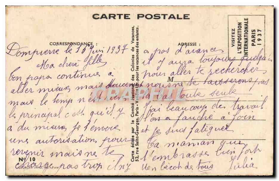 CPA Fantaisie Enfants et brouette  — Rückseite