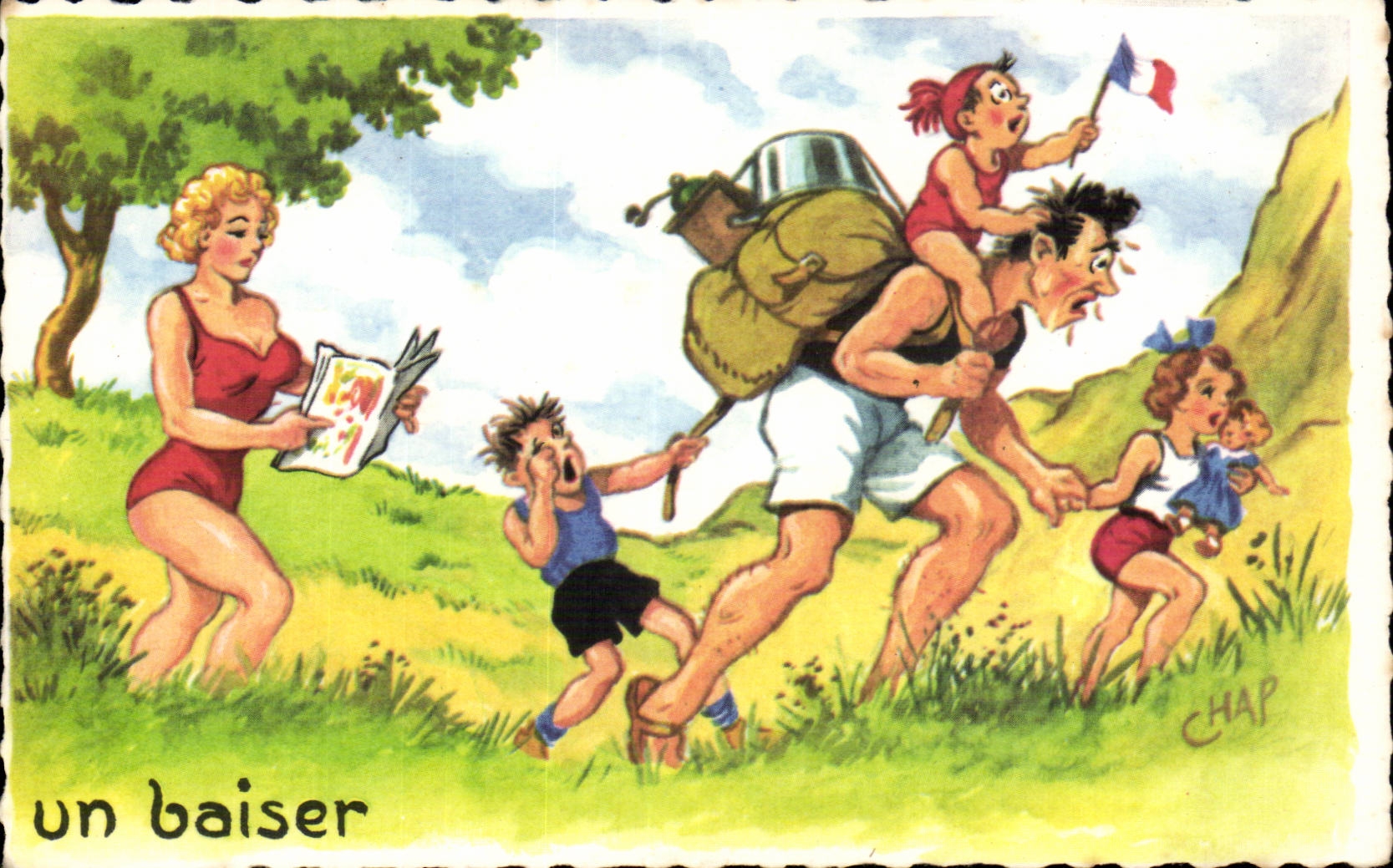 CPA Fantaisie Humour un baiser Escalade Alpinisme