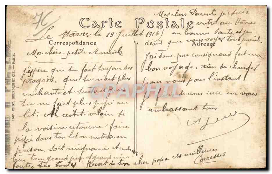 Le Havre - Le Bassin du Commerce - CPA  — Rückseite
