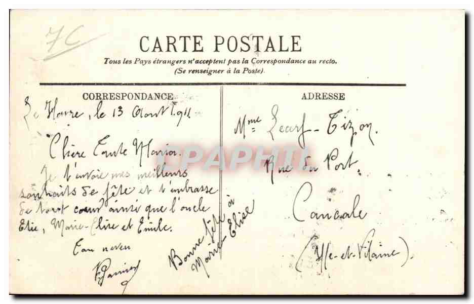 Folklore - Costumes - Type de Matelote - CPA  — Verso