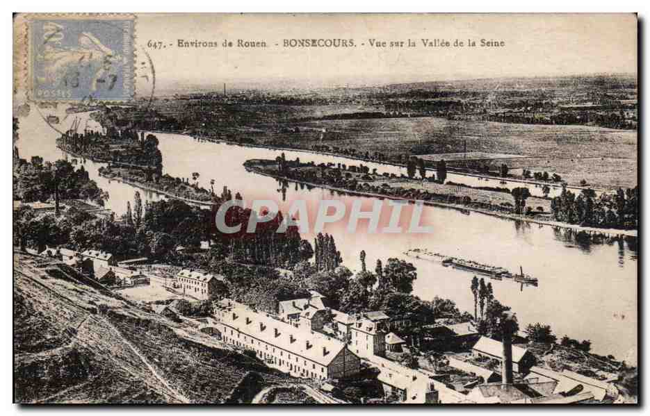 Bonsecours - Vue sur la Vallee de la Seine - CPA 