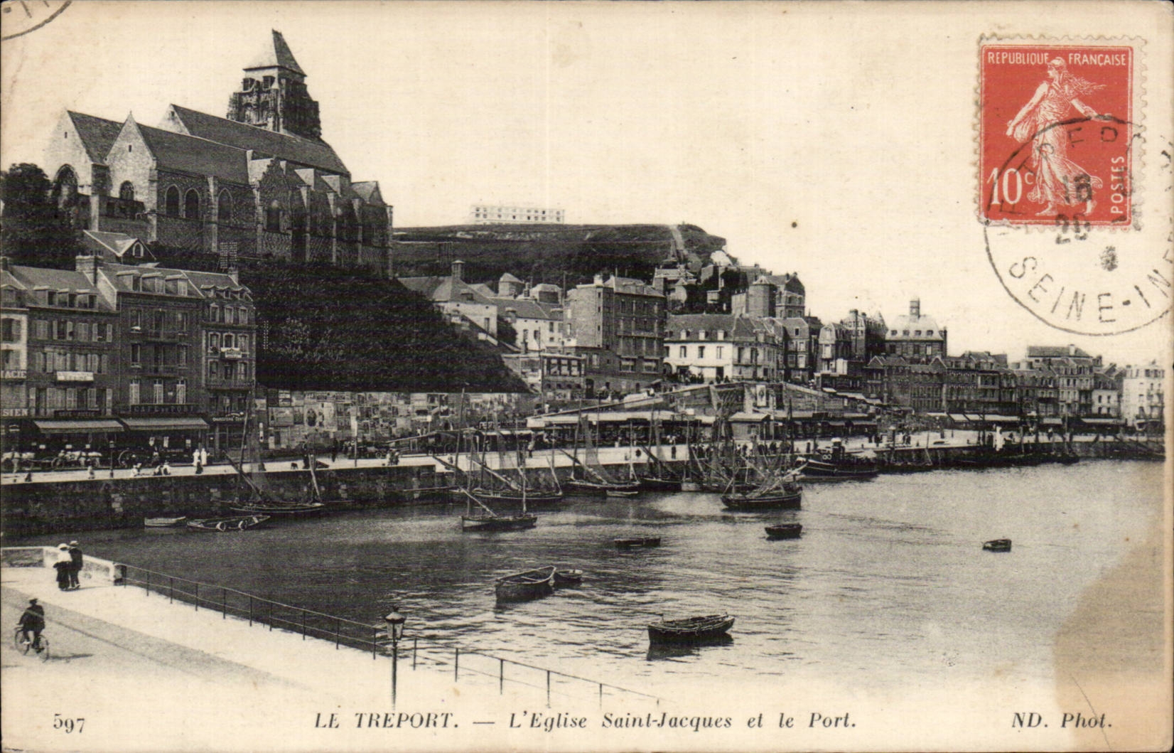 Le Treport - L'Eglise Saint Jacques et le Port - CPA 