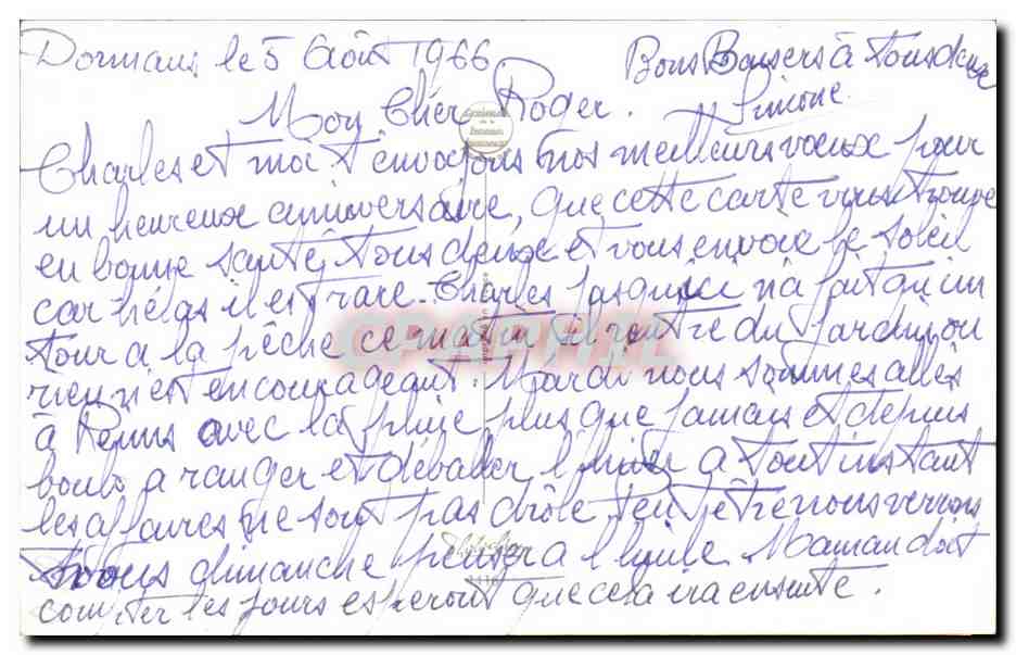 Scène de chambre — humour — dessin de René Ordina — Rückseite