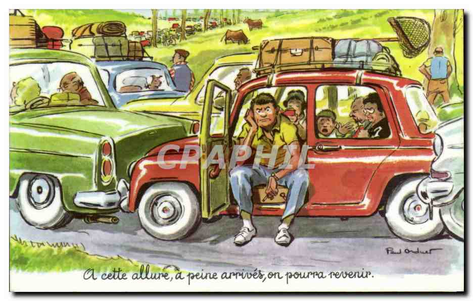 Voitures en file d'attente — Paul Ordusat — Graphphil