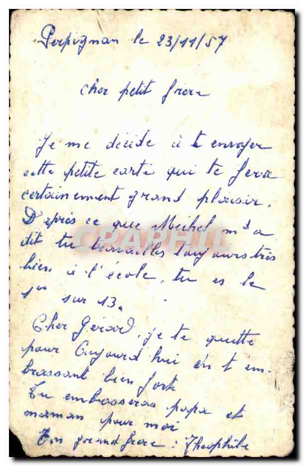 CARTE PHOTO Perpignan Avion Parachute Parachutiste — Rückseite