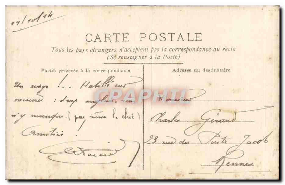 CARTE PHOTO Militaria Poilu Soldat — Rückseite