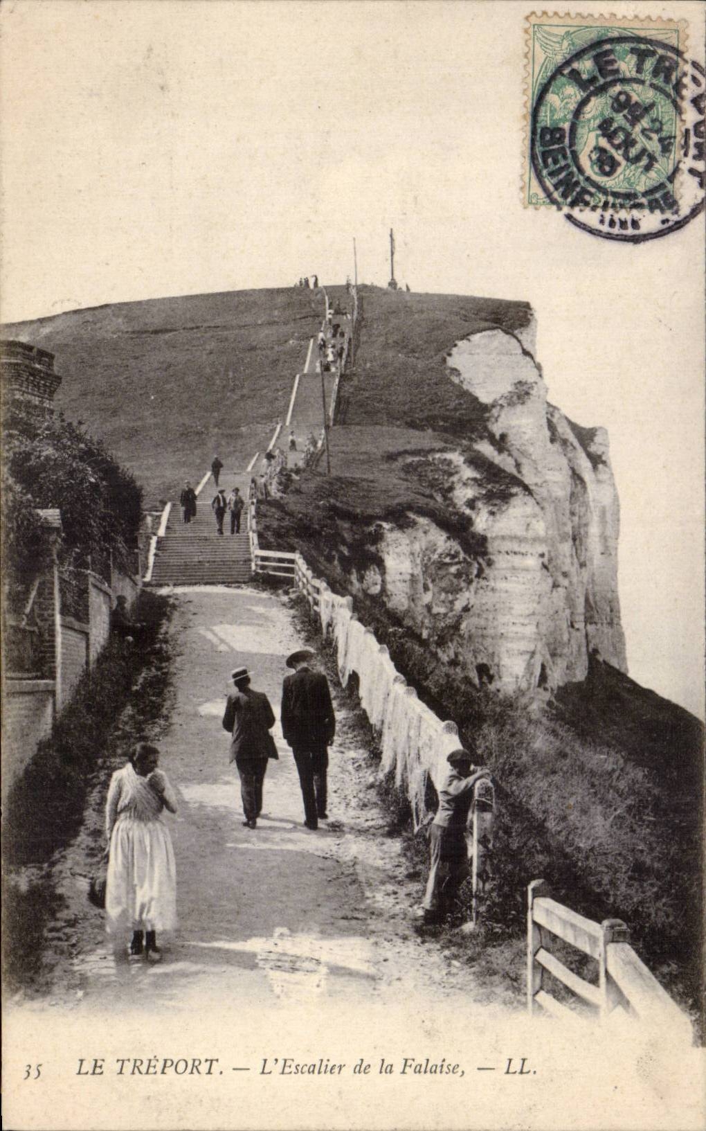 Le Treport - L'Escalier de la Falaise - CPA 