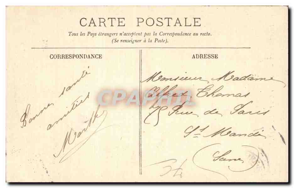 Le Treport - L'Escalier de la Falaise - CPA  — Rückseite