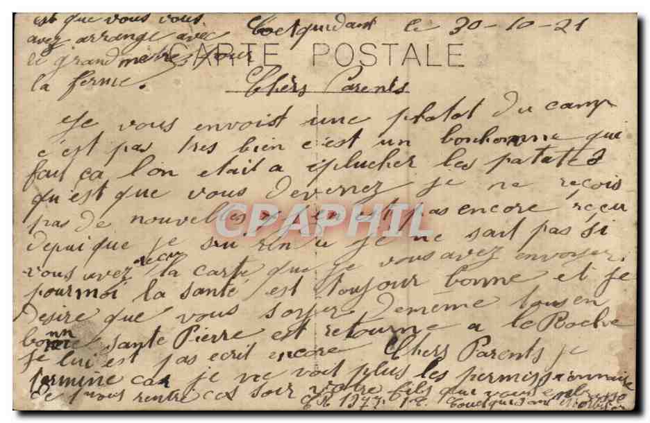 CARTE PHOTO Militaria Coetquidan Soldats — Rückseite