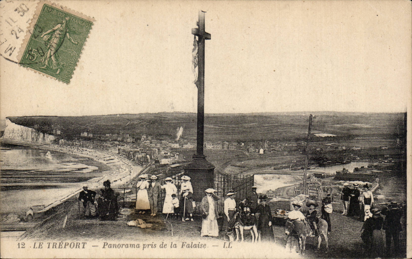CPA Le Treport Panorama pris de la falaise Anes Donkey
