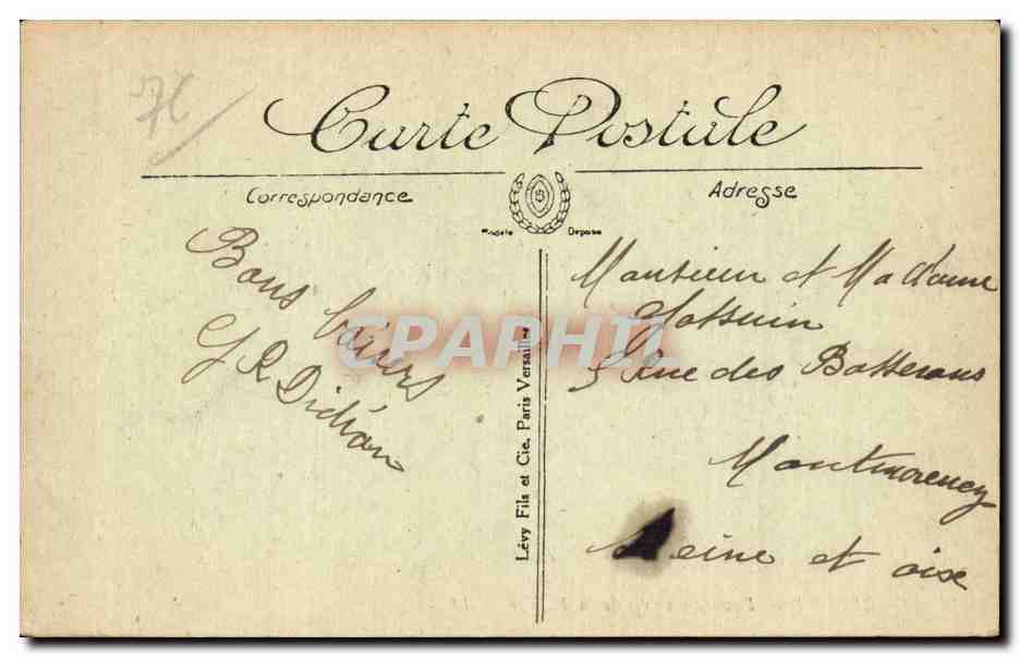 CPA Le Treport Panorama pris de la falaise Anes Donkey — Verso