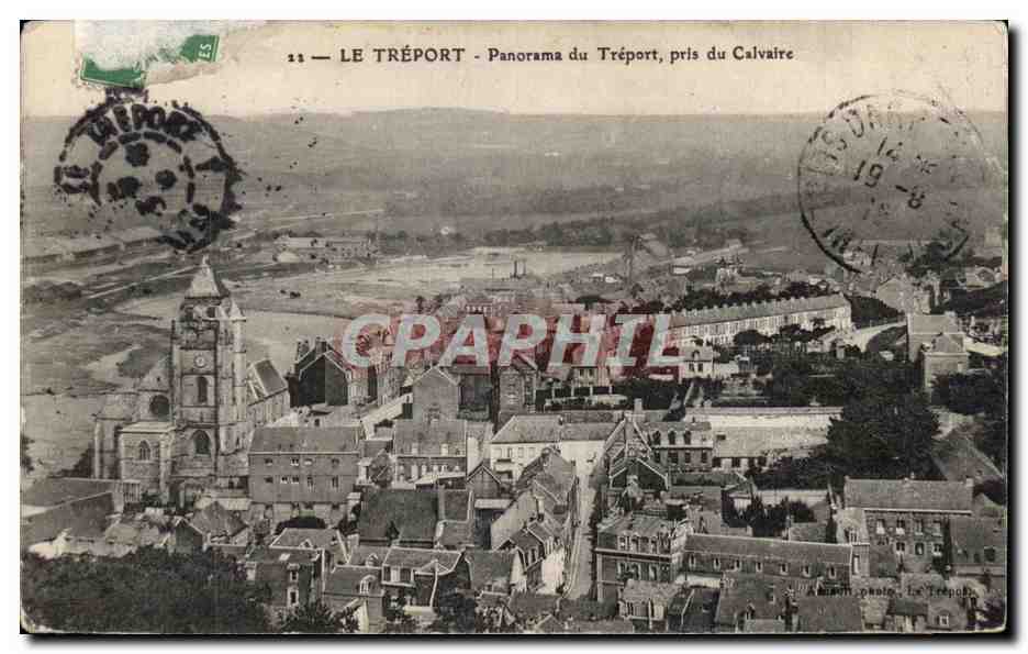 CPA Le Treport Panorama pris du calvaire 