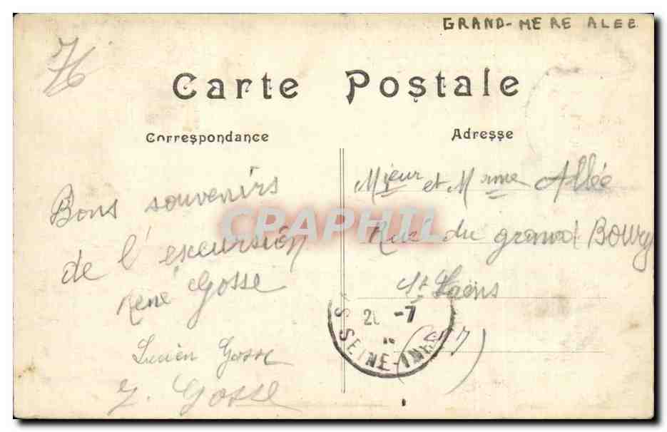 CPA Les terrasses pres le Treport Le calvaire et les falaises de Mers vue prise du Trianon Hotel — Rückseite