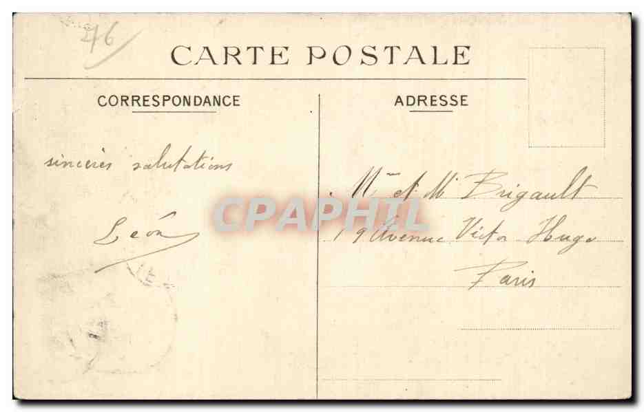 CPA Le Treport Vue prise vers la ville Pierron et eglise — Rückseite