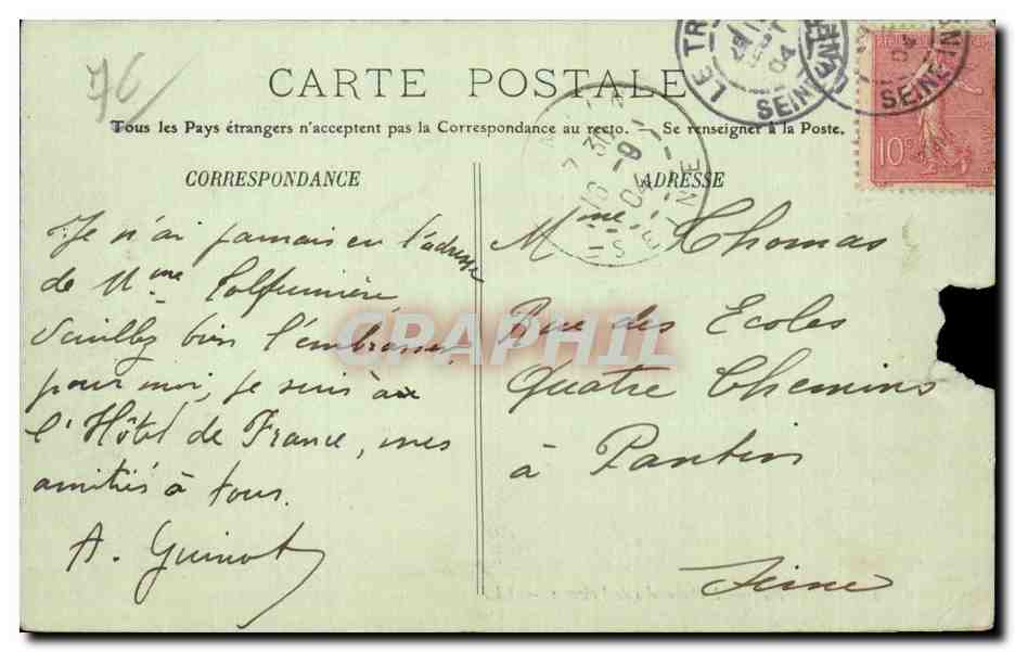 CPA Le Treport Marchandes de poissons — Rückseite