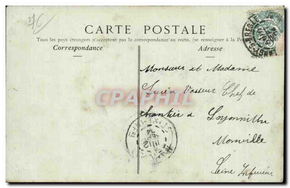 CPA Le Treport Le casino vue prise de l'esplanade — Rückseite