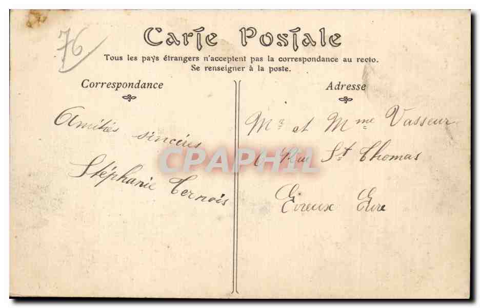 CPA Le Treport L'avant port Vue prise du pont tournant — Rückseite