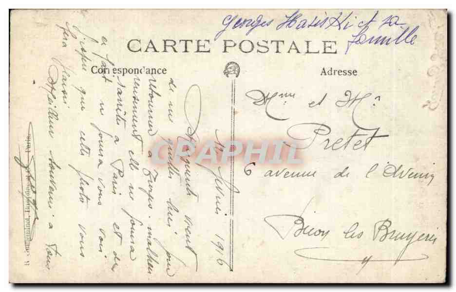 Soldat, femme et enfant — souvenir de 1916 — Heillemont — Reverso