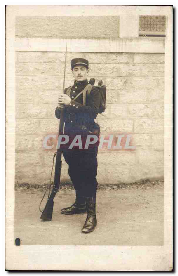 CPA CARTE PHOTO Militaria Soldat Poilu