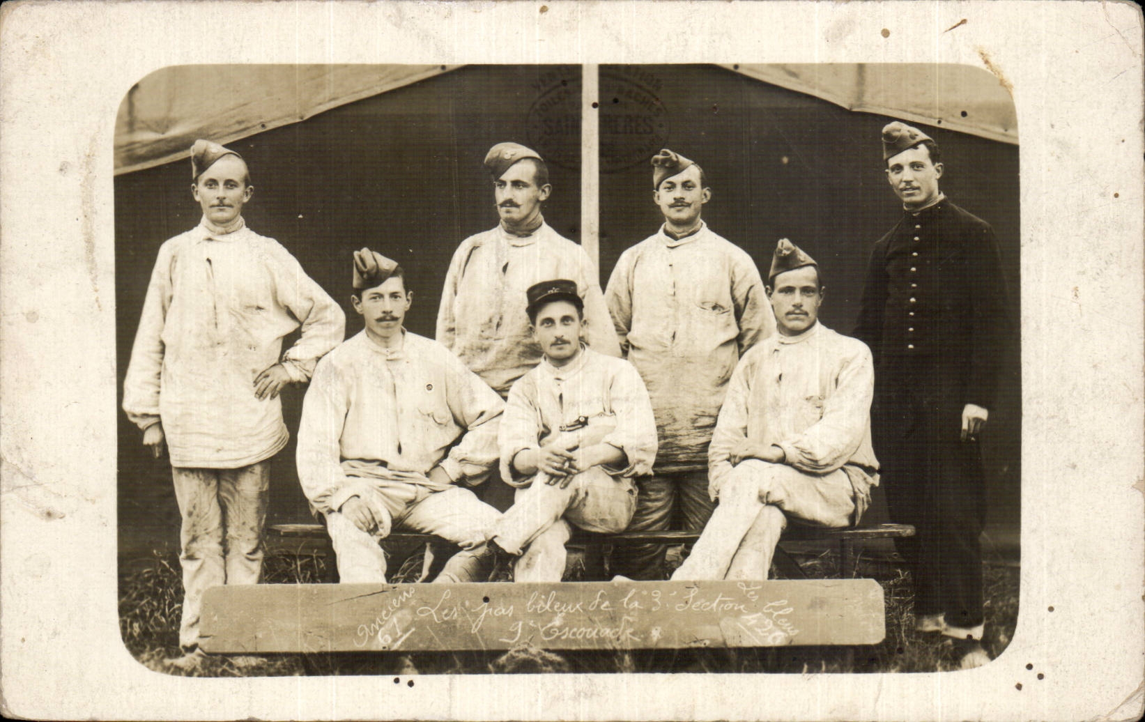 CPA CARTE PHOTO Militaria Soldat Poilus Camp de Chalons