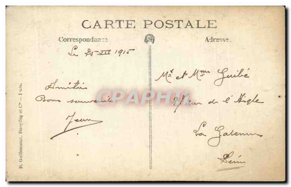CPA CARTE PHOTO Militaria Soldat Poilu  — Rückseite
