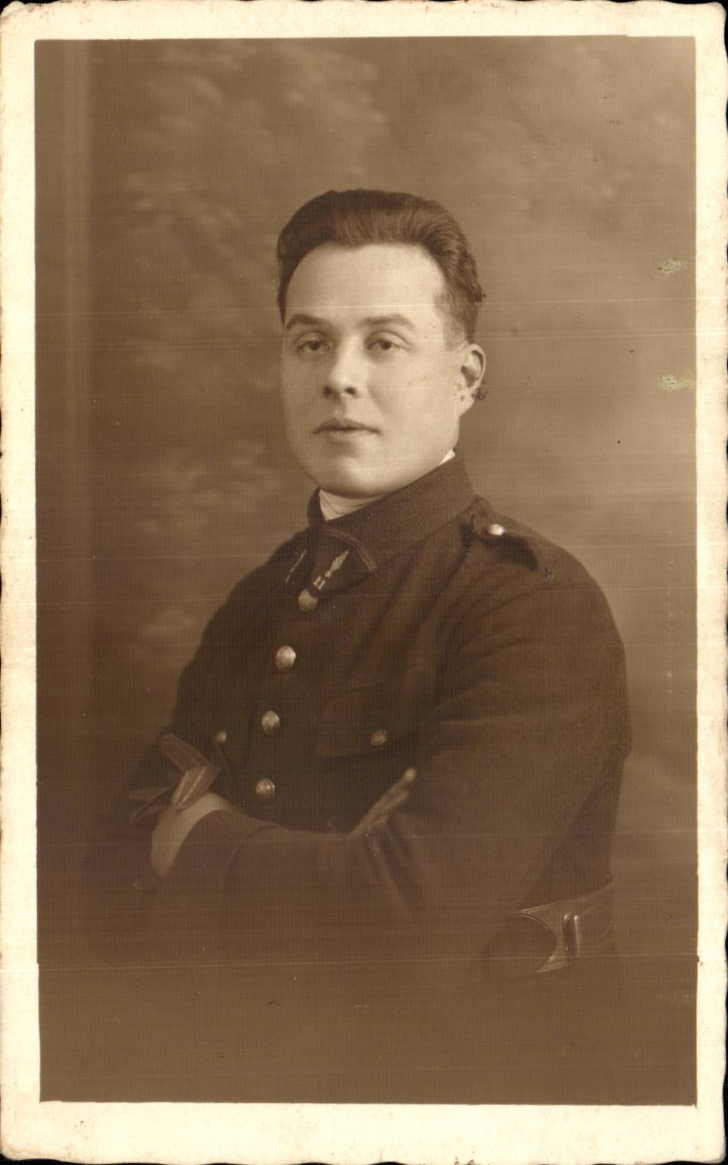 CPA CARTE PHOTO Militaria Soldat Poilu 