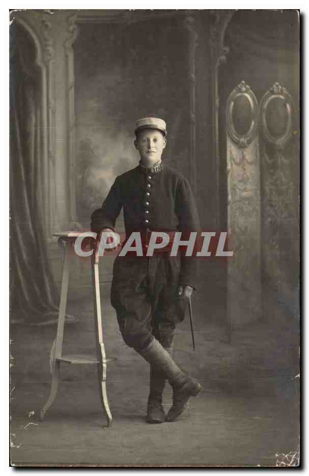 CPA CARTE PHOTO Militaria Soldat Poilu 