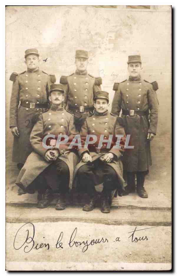 CPA CARTE PHOTO Militaria Soldats Poilus 