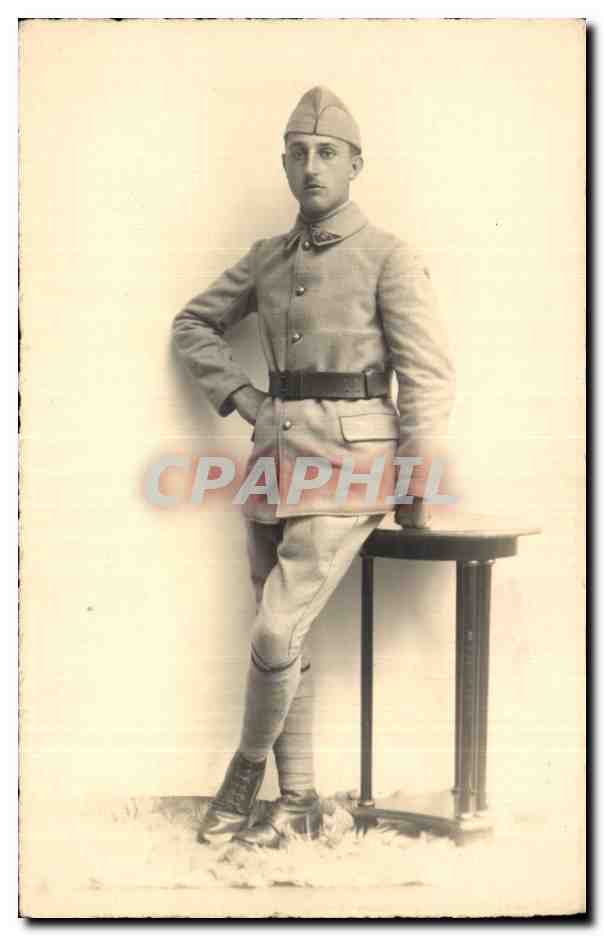 CPA CARTE PHOTO Militaria Soldat Poilu