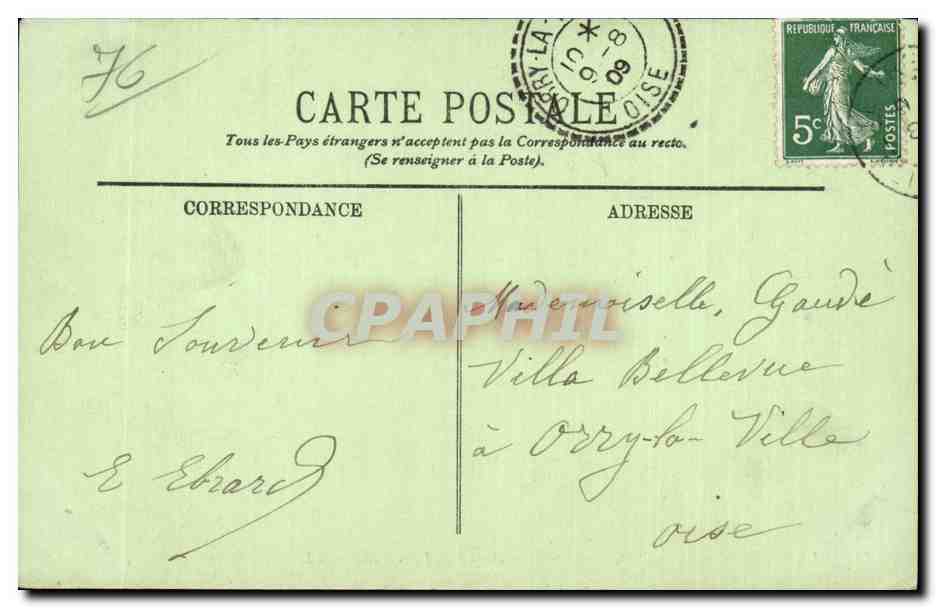 Le Tréport — Le Port — Départ du Bateau de Promenade — LL. — N° 112 — Verso
