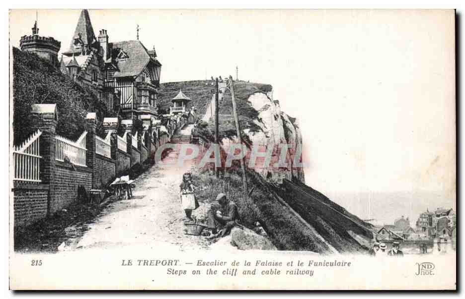 Le Tréport — Treppen der Klippe und der Schiebebahn — JND. N° 215