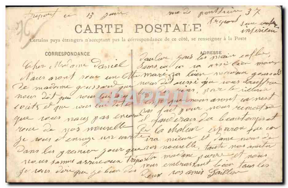 CPA Le Treport La montee de la falaise — Rückseite