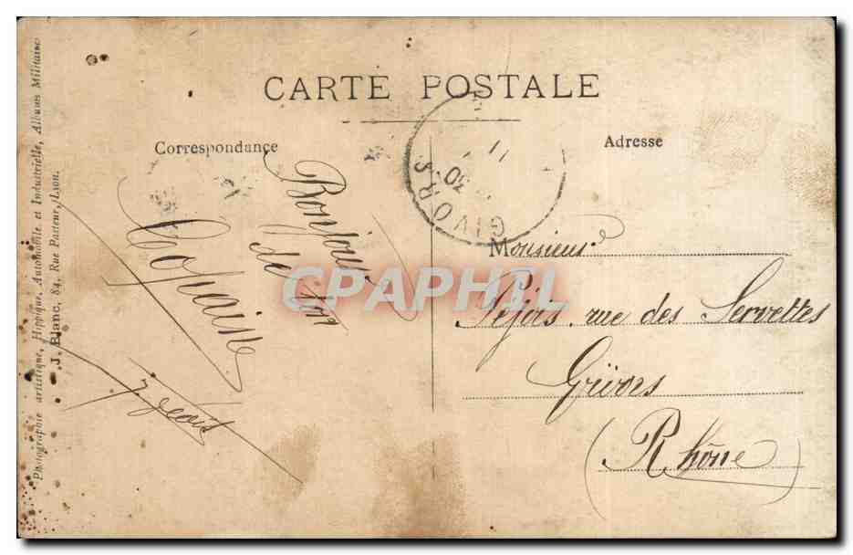 CPA CARTE PHOTO Militaria Regiment la Valbonne 3eme groupe — Rückseite