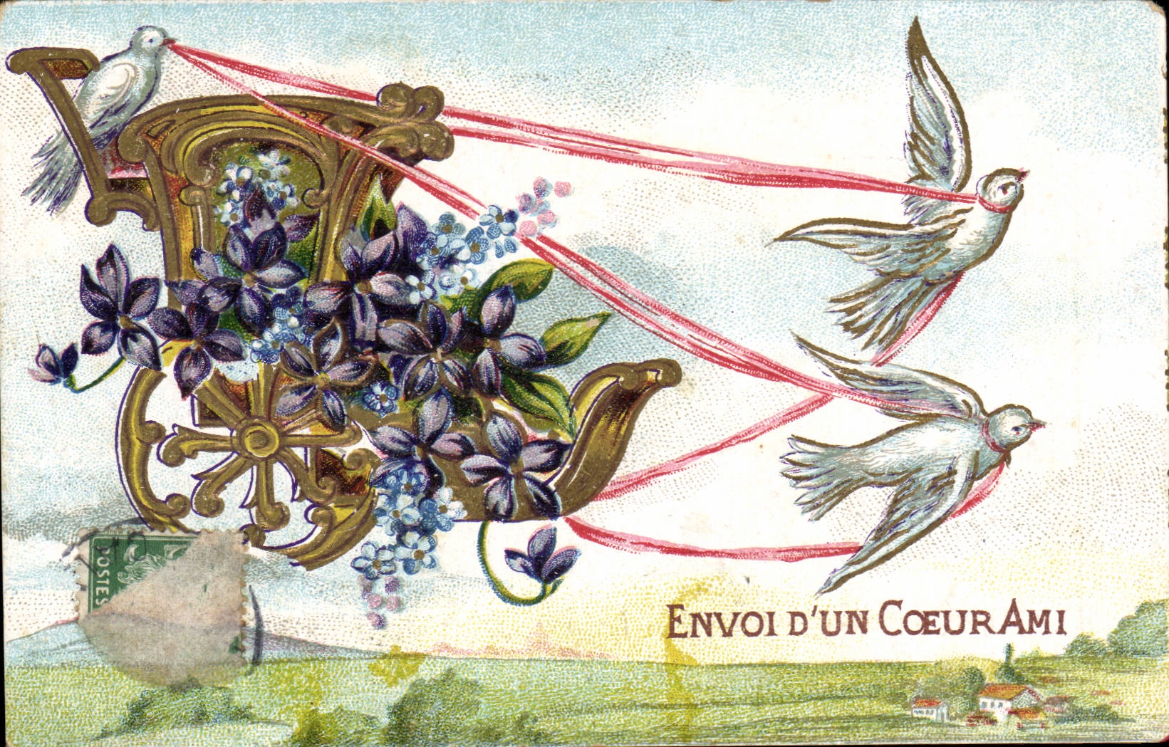 CPA Fantaisie Colombes Fleurs 