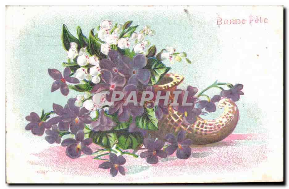 Bouquet de violettes et de muguet — Bonne Fête — éditeur non identifié