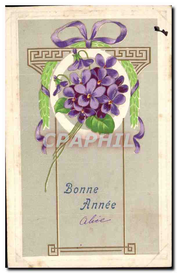 CPA Fantaisie Fleurs Bonne annee