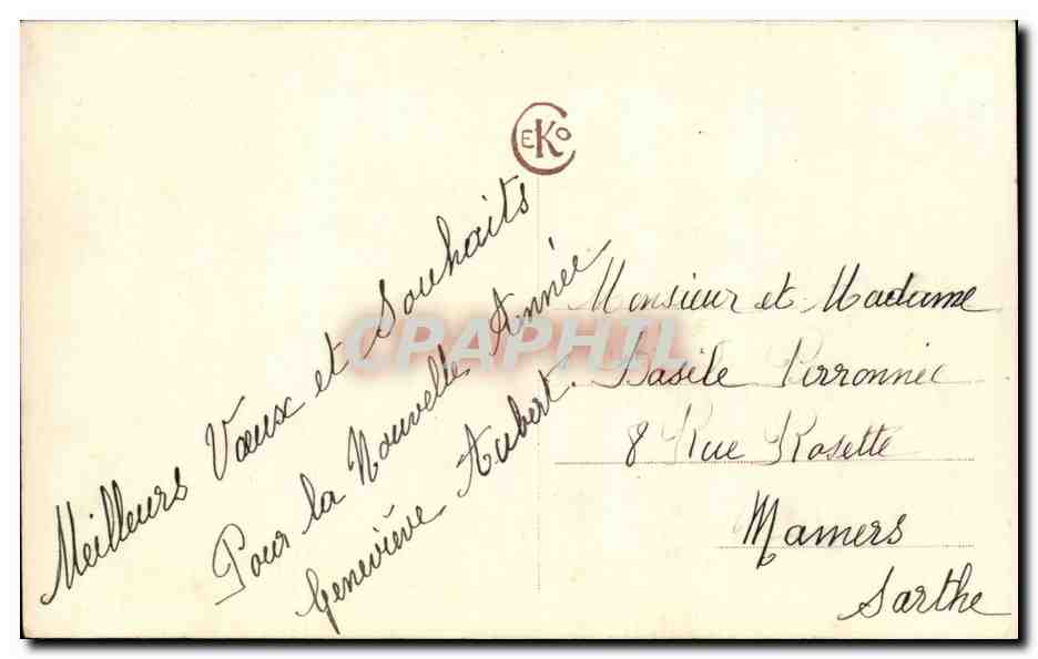 CPA Fantaisie Fleurs Bonne annee — Verso