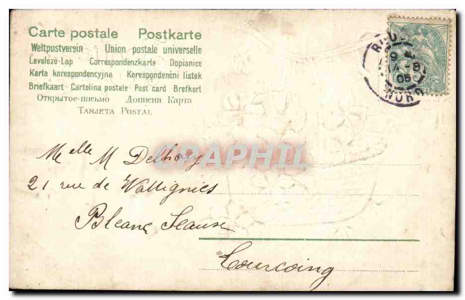 CPA Fantaisie Fleurs Bonne fete Ste Marie  — Rückseite