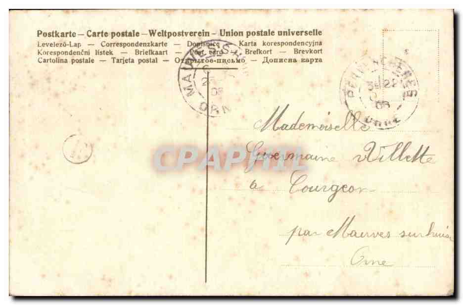 CPA Fantaisie Fleurs Souvenir d'amitie — Rückseite