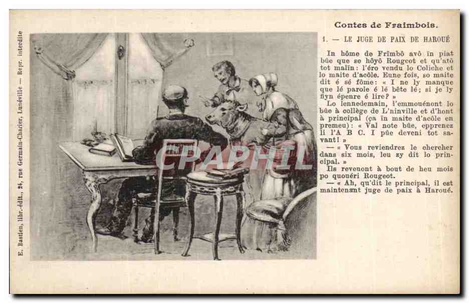 CPA Fantaisie Contes de Fraimbois Le juge de paix de Haroue