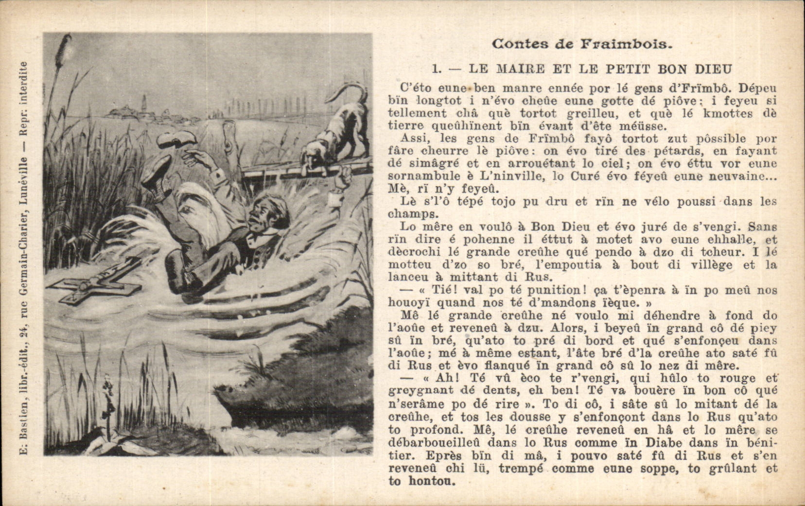 CPA Fantaisie Contes de Fraimbois Le maire et le petit bon Dieu
