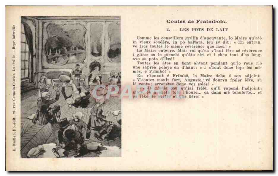 CPA Fantaisie Contes de Fraimbois Les pots de lait