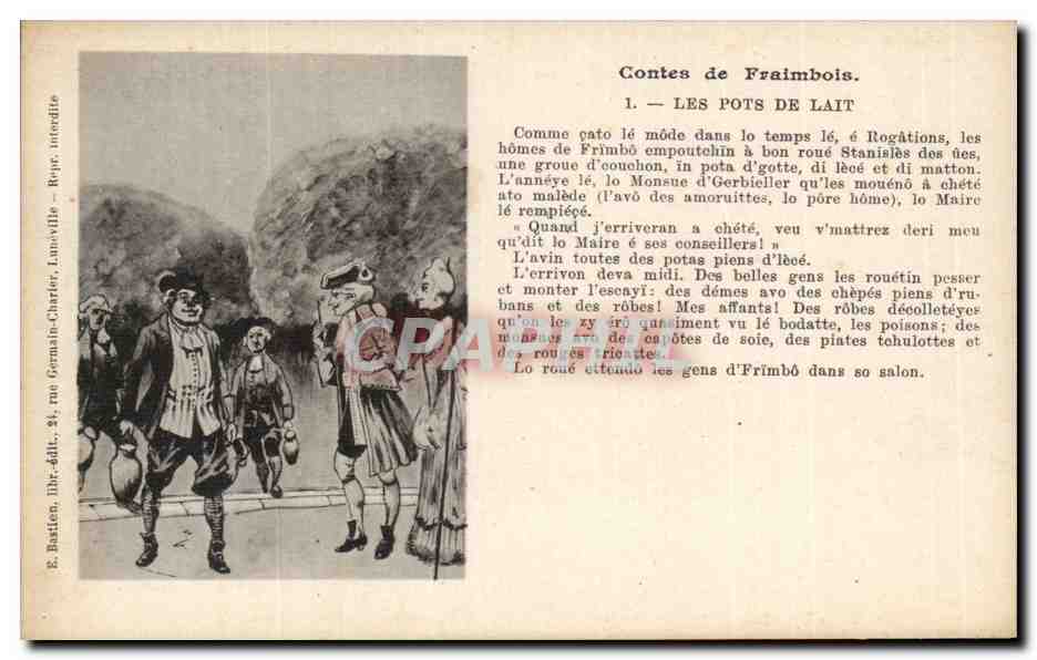 CPA Fantaisie Contes de Fraimbois Les pots de lait