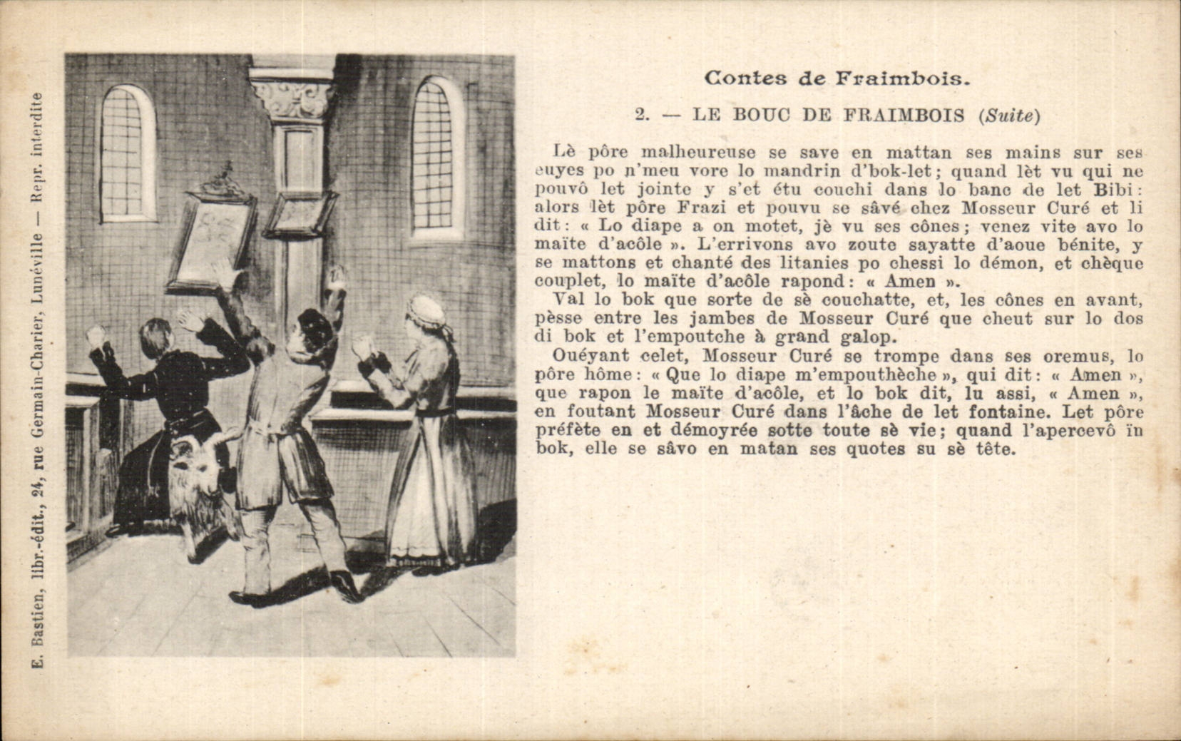CPA Fantaisie Contes de Fraimbois Le bouc de Fraimbois Goat