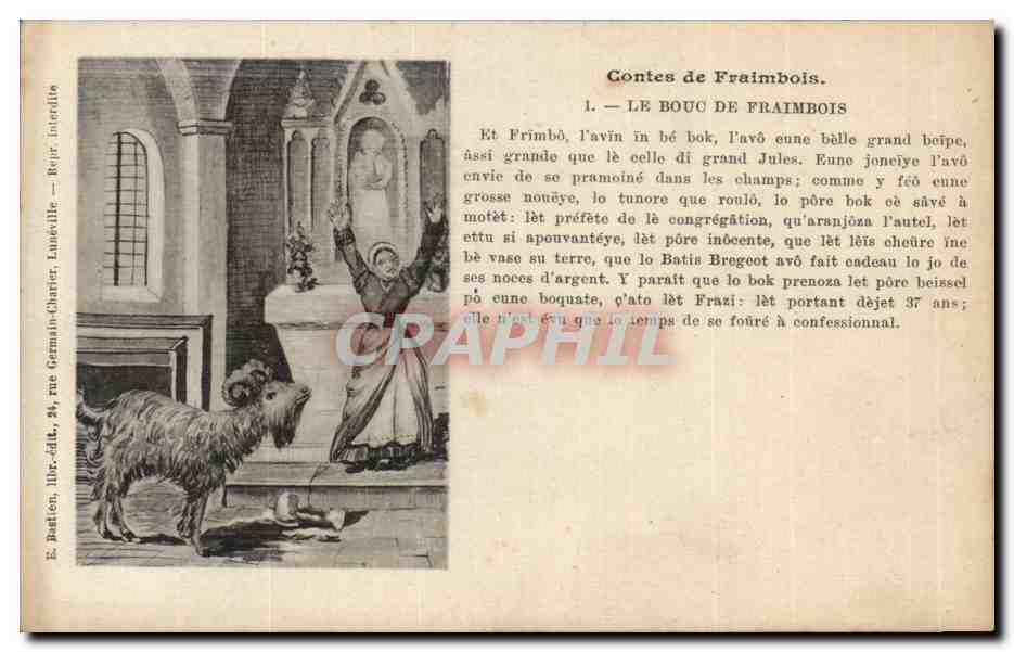 CPA Fantaisie Contes de Fraimbois Le bouc de Fraimbois Goat 