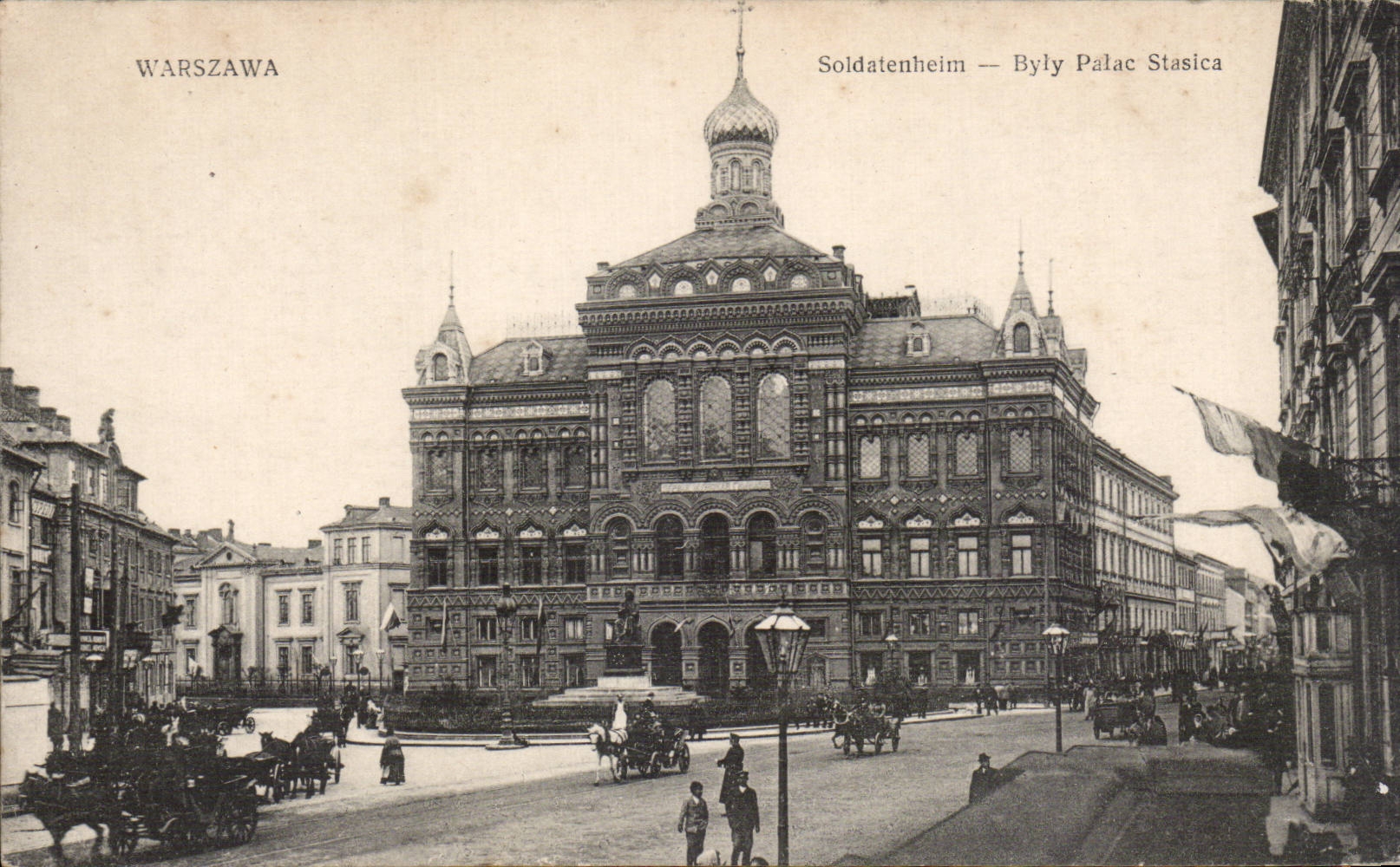 CPA Pologne Poland Warszawa Soldatenheim Byly Palac Stasica Varsovie