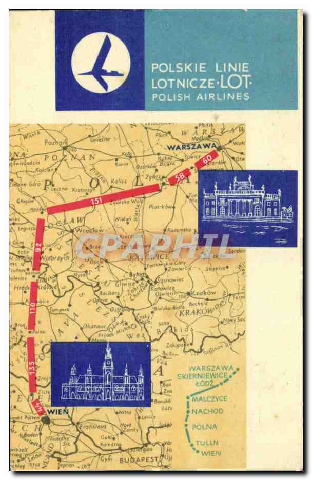 Voyage aérien Warszawa-Wien — Polskie Linie Lotnicze LOT — projet Ewa Lubelska