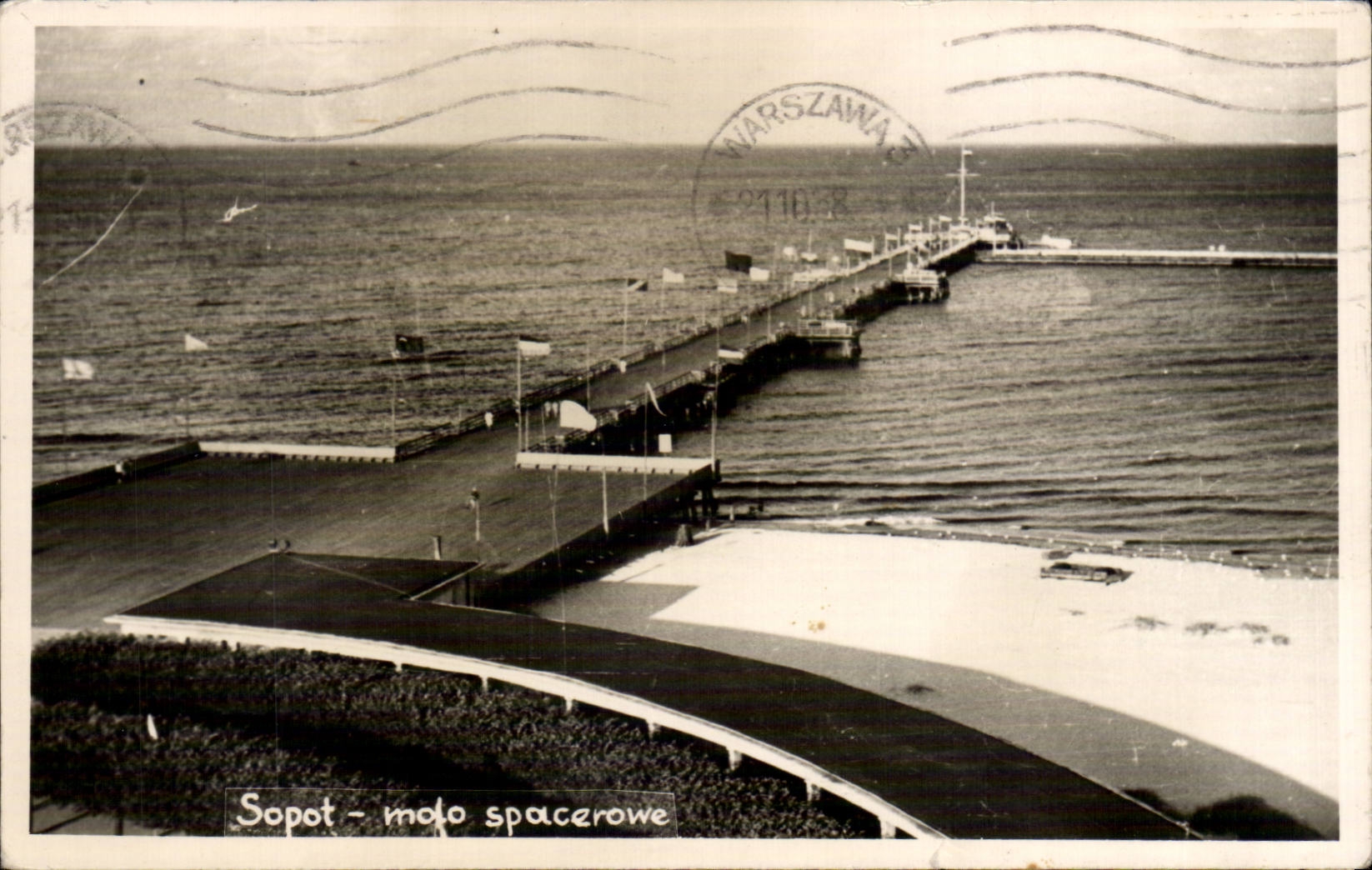 Sopot - Mole der Promenade - Ansicht des Promenadenpier - Verleger nicht sichtbar